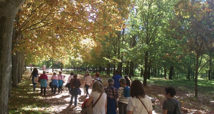 Gente en el itinerario guiado de la Casa de Campo