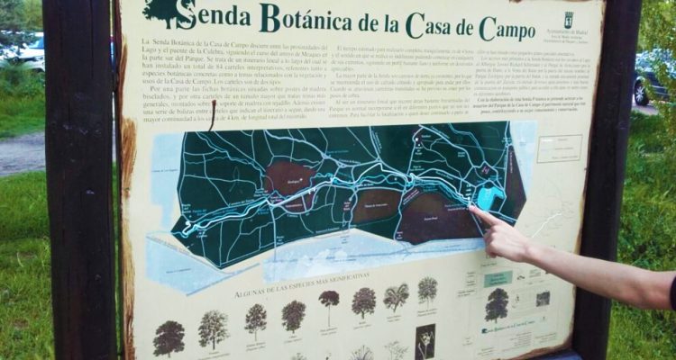 Cartel de la Senda Botánica de la Casa de Campo