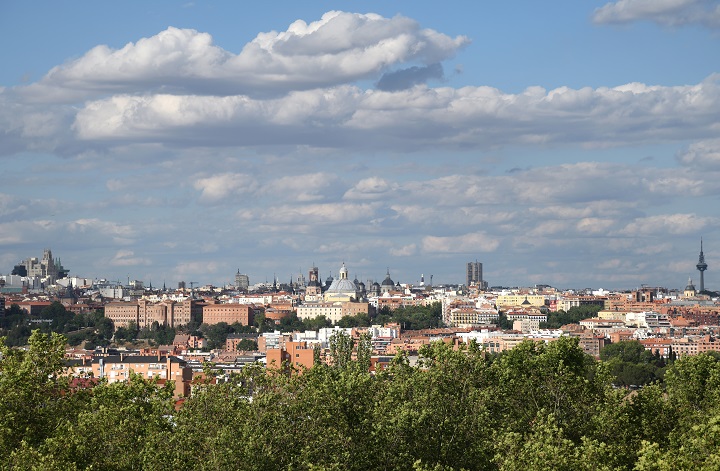 Visión de parte del skyline de Madrid